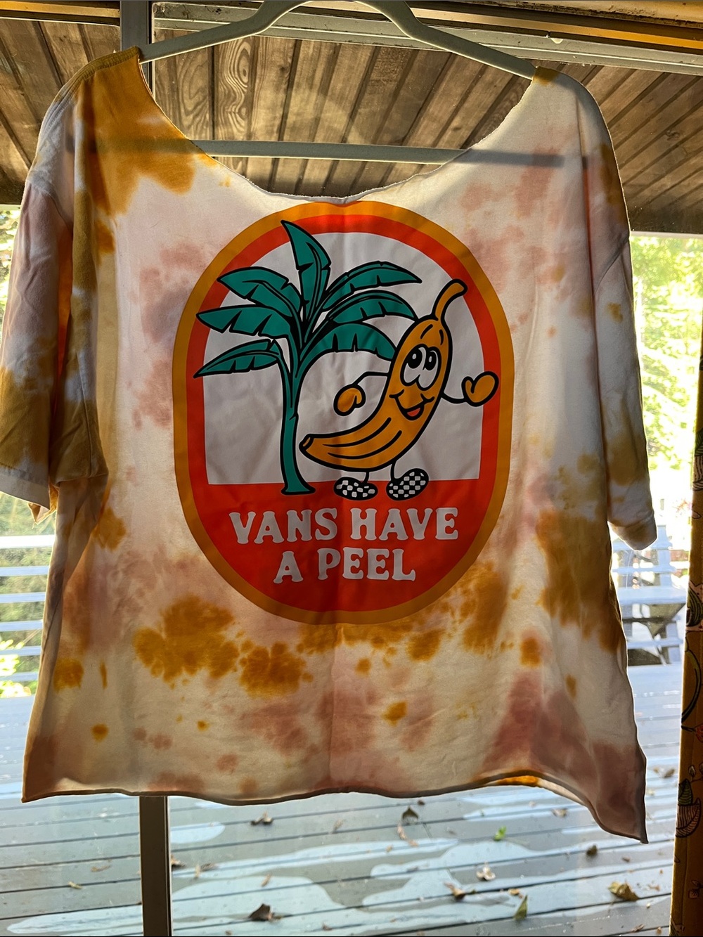 Vans Yellow Orange Tie-Dye 'Vans Have A Peel' Graphic Tee